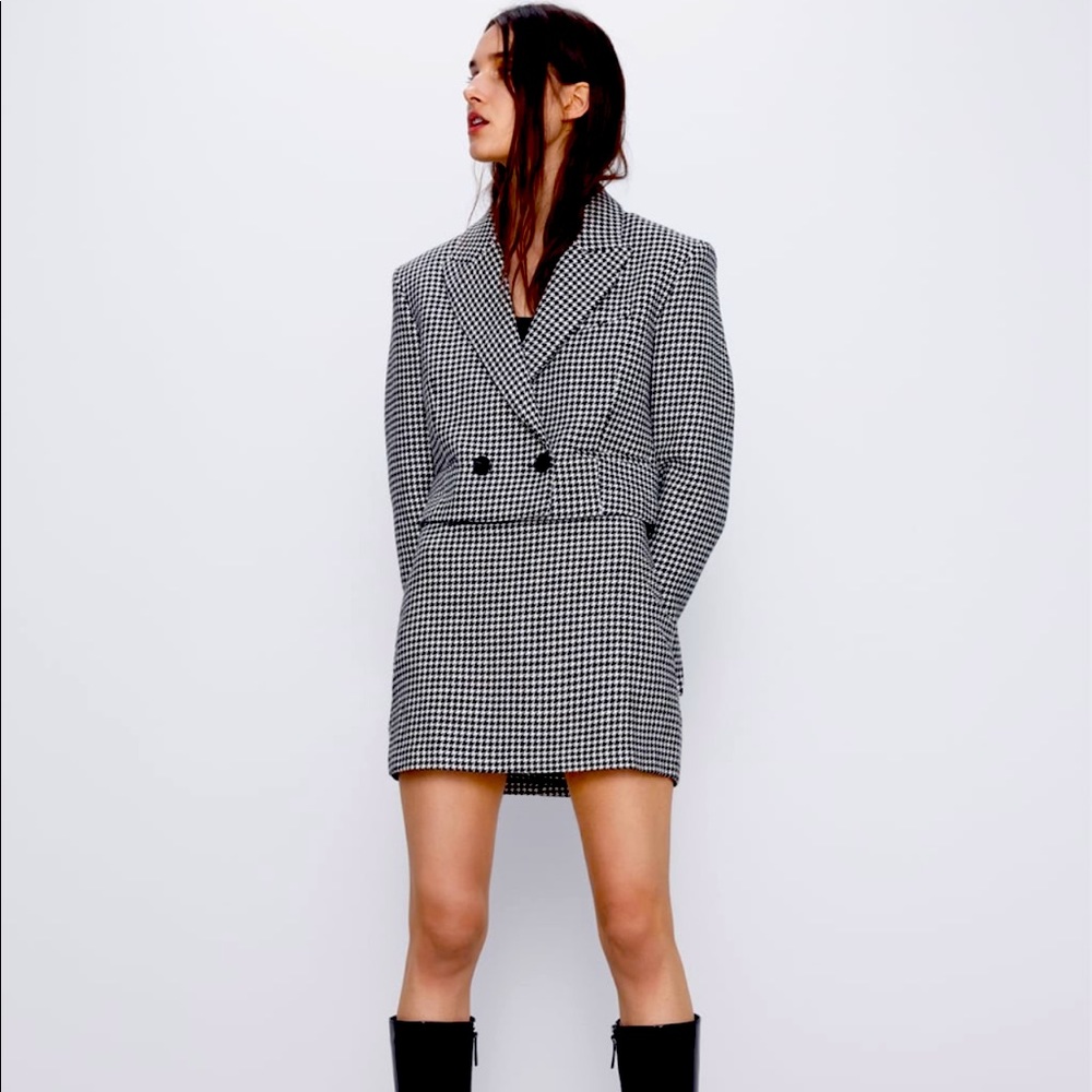 NWT Zara houndtooth mini skirt TRF